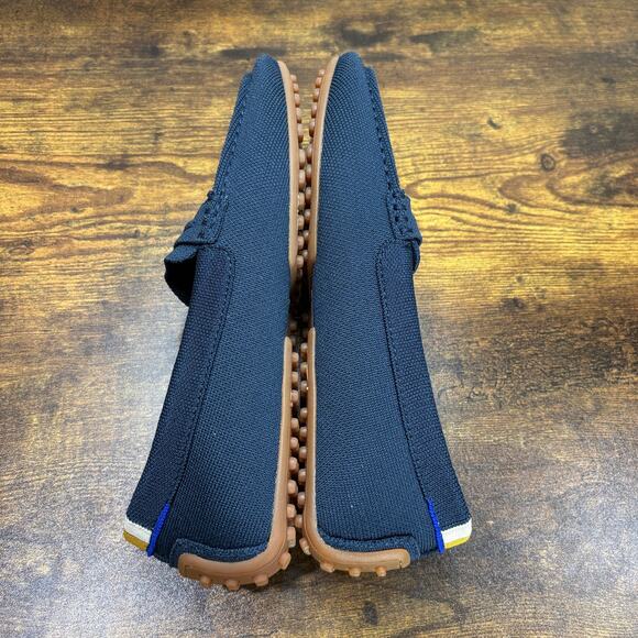 Rothys Womens Size 9.5 Loafers The Driver Navy Blue Knit Preppy Comfort Career - Picture 9 of 11